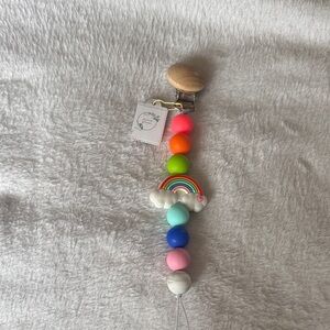 Rainbow Beaded Keychain with Cloud Charm